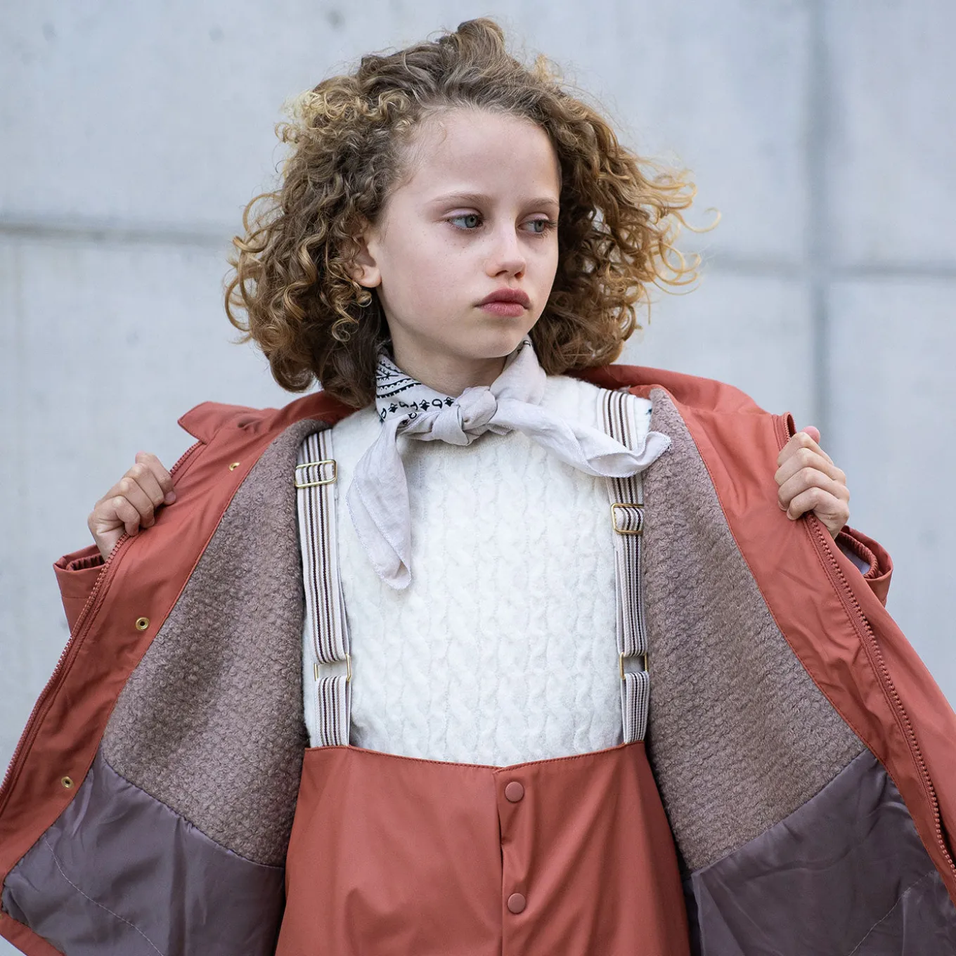 aarhus rain jacket wool rose hip