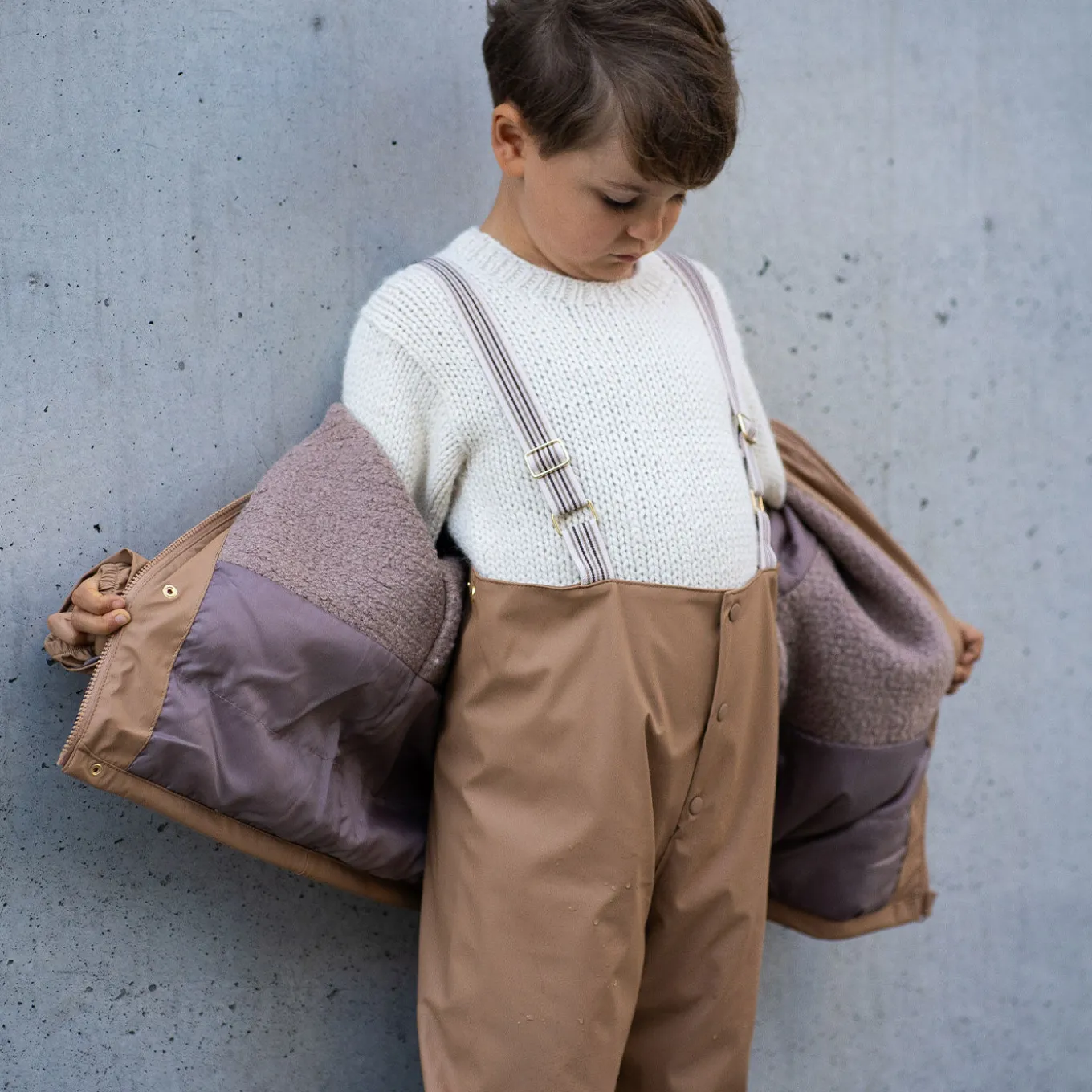 aarhus rain pants wool caramel