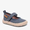 barefoot ballet navy dots